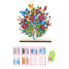 Load image into Gallery viewer, Special Shape Single-Side Desktop Diamond Art Decor (Flower Peacock Butterfly)
