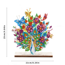 Load image into Gallery viewer, Special Shape Single-Side Desktop Diamond Art Decor (Flower Peacock Butterfly)
