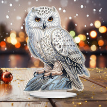 Load image into Gallery viewer, White Head Owl Special Shape Desktop Diamond Art Desktop Decor (Owl on Stone)
