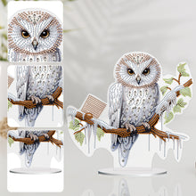 Load image into Gallery viewer, White Head Owl Special Shape Desktop Diamond Art Desktop Decor (Owl on Branches)

