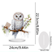 Load image into Gallery viewer, White Head Owl Special Shape Desktop Diamond Art Desktop Decor (Owl on Branches)
