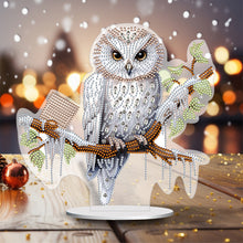 Load image into Gallery viewer, White Head Owl Special Shape Desktop Diamond Art Desktop Decor (Owl on Branches)
