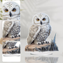 Load image into Gallery viewer, White Head Owl Special Shape Desktop Diamond Art Kit Desktop Decor (Owl on Wood)
