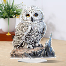 Load image into Gallery viewer, White Head Owl Special Shape Desktop Diamond Art Kit Desktop Decor (Owl on Wood)
