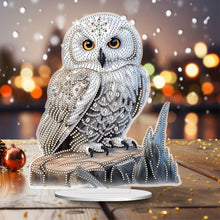 Load image into Gallery viewer, White Head Owl Special Shape Desktop Diamond Art Kit Desktop Decor (Owl on Wood)
