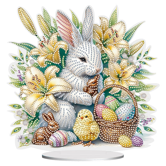 Easter Cute Rabbit Egg Special Shape 5D Diamond Painting Tabletop Kit (LL140)
