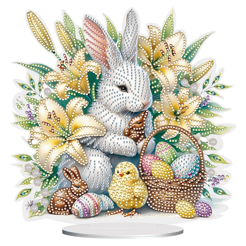 Easter Cute Rabbit Egg Special Shape 5D Diamond Painting Tabletop Kit (LL140)