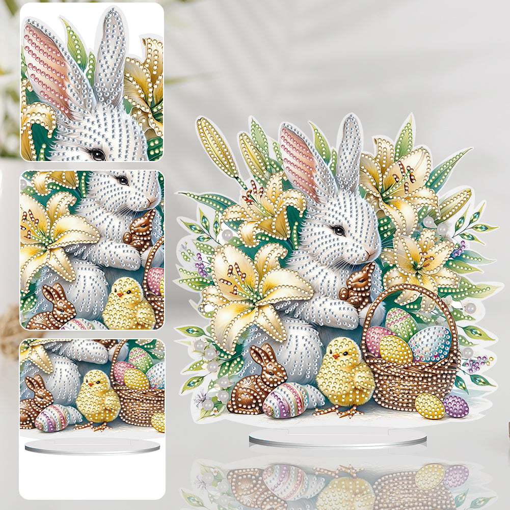 Easter Cute Rabbit Egg Special Shape 5D Diamond Painting Tabletop Kit (LL140)