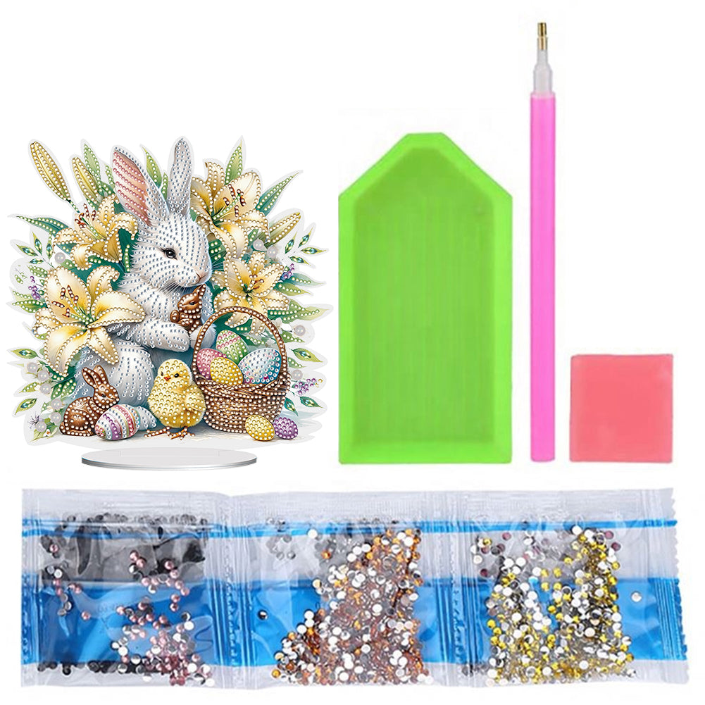Easter Cute Rabbit Egg Special Shape 5D Diamond Painting Tabletop Kit (LL140)