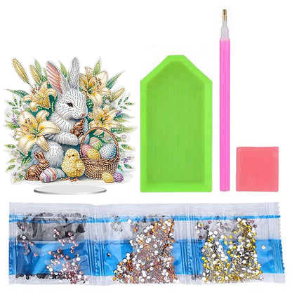 Easter Cute Rabbit Egg Special Shape 5D Diamond Painting Tabletop Kit (LL140)
