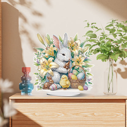 Easter Cute Rabbit Egg Special Shape 5D Diamond Painting Tabletop Kit (LL140)