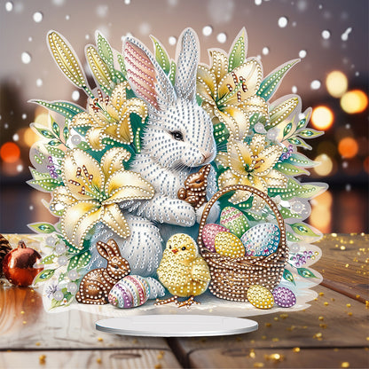 Easter Cute Rabbit Egg Special Shape 5D Diamond Painting Tabletop Kit (LL140)