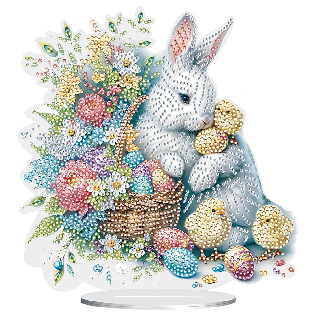 Easter Cute Rabbit Egg Special Shape 5D Diamond Painting Tabletop Kit (LL144)