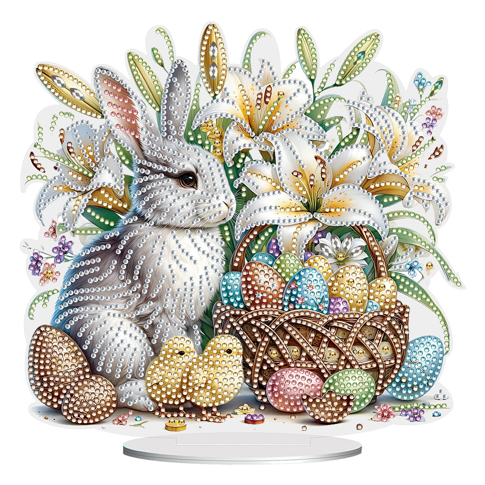 Easter Cute Rabbit Egg Special Shape 5D Diamond Painting Tabletop Kit (LL145)