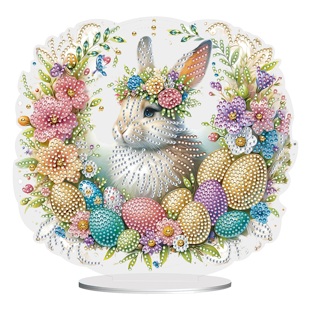 Easter Cute Rabbit Egg Special Shape 5D Diamond Painting Tabletop Kit (LL146)