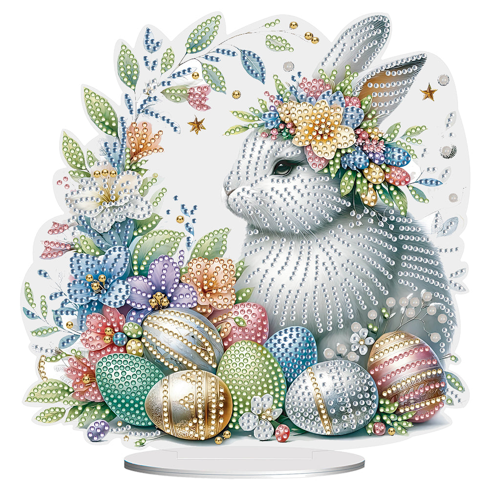Easter Cute Rabbit Egg Special Shape 5D Diamond Painting Tabletop Kit (LL147)