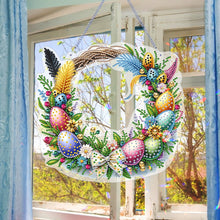 Load image into Gallery viewer, Single Sided Easter Wreath Cute Diamond Art Hanging Pendant Wall Decor (Bowknot)
