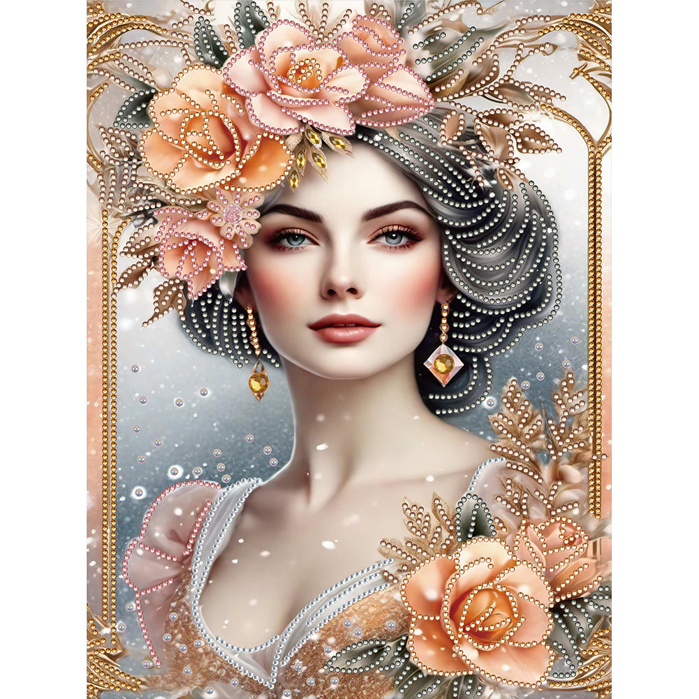 Diamond Painting - Partial Special Shaped - noble lady (30*40CM)