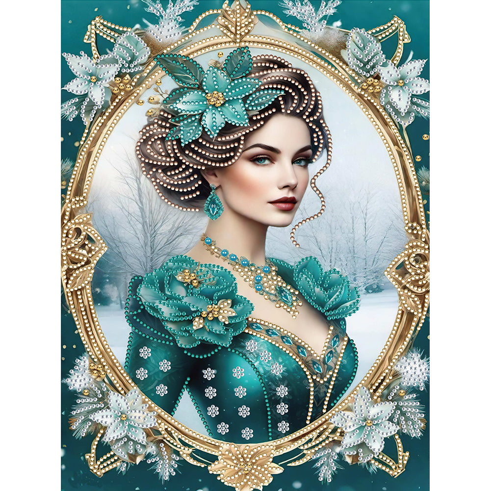 Diamond Painting - Partial Special Shaped - noble lady (30*40CM)