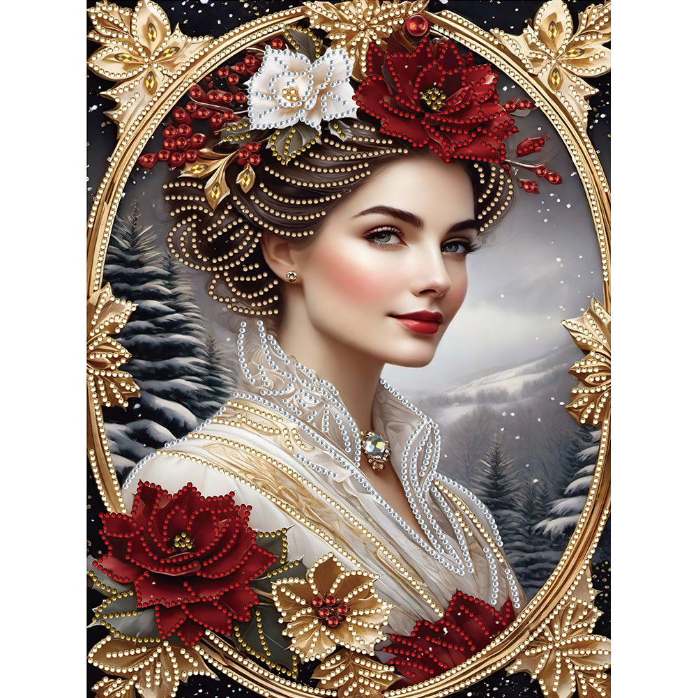 Diamond Painting - Partial Special Shaped - noble lady (30*40CM)