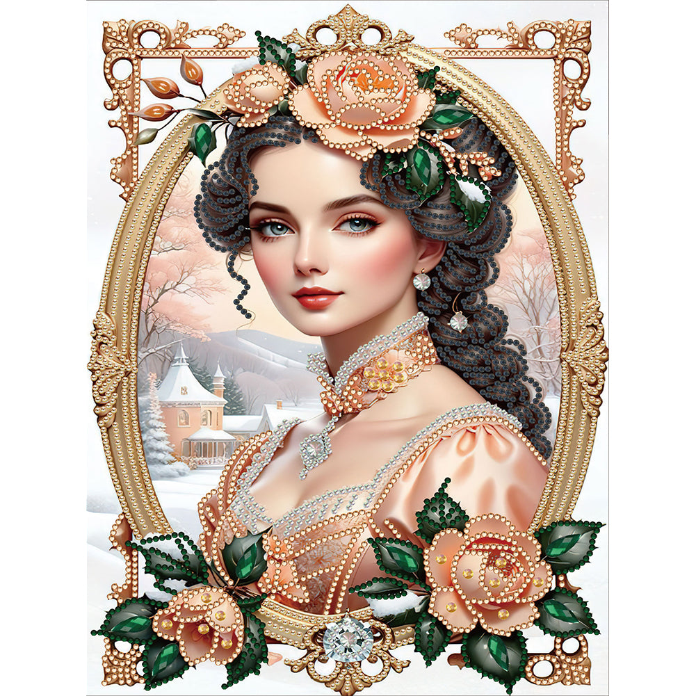 Diamond Painting - Partial Special Shaped - noble lady (30*40CM)