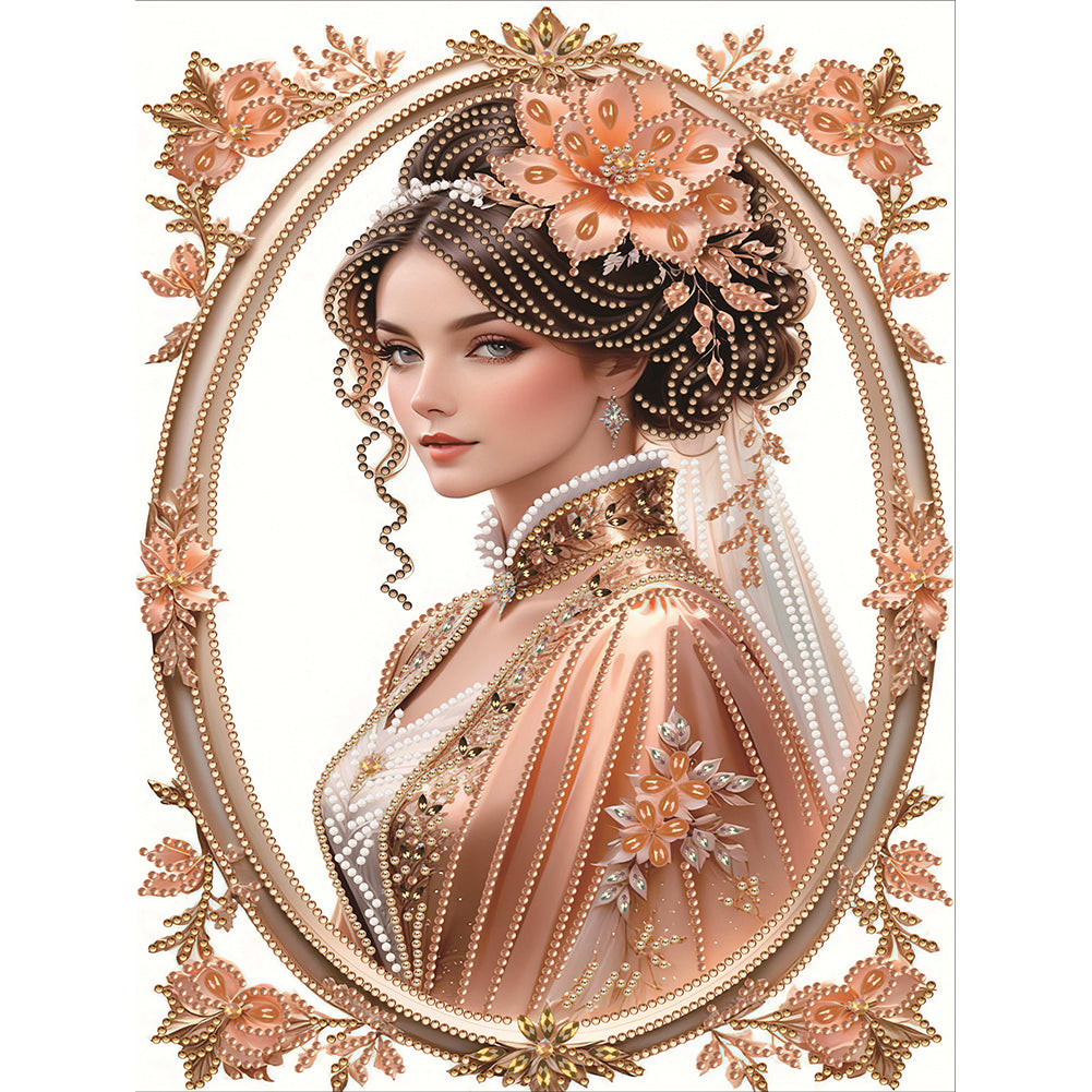 Diamond Painting - Partial Special Shaped - noble lady (30*40CM)