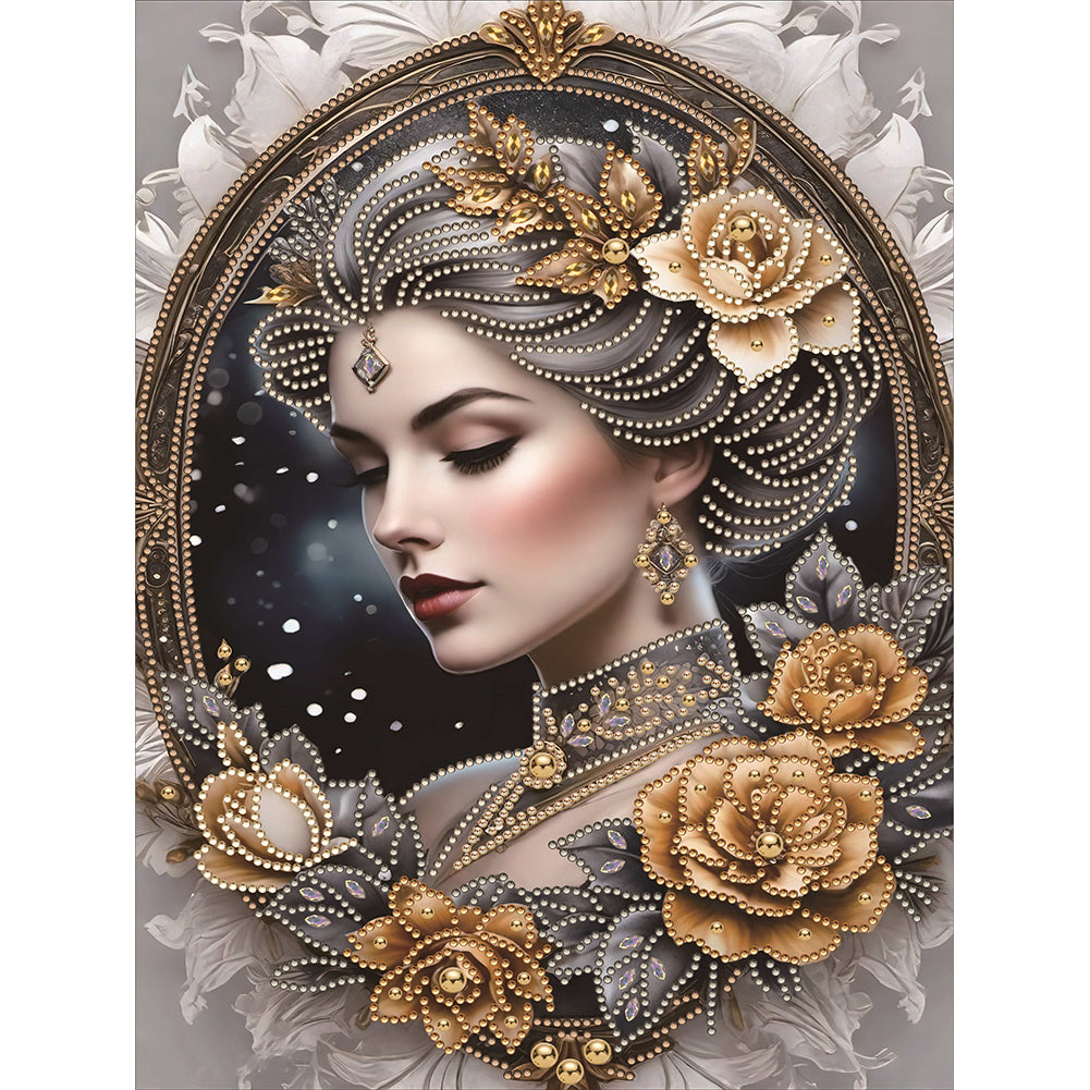 Diamond Painting - Partial Special Shaped - noble lady (30*40CM)