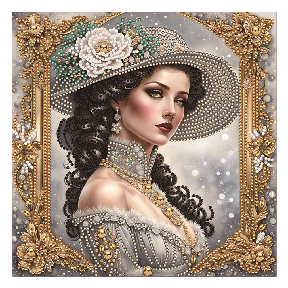 Diamond Painting - Partial Special Shaped - noble lady (30*30CM)