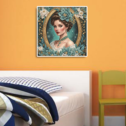 Diamond Painting - Partial Special Shaped - noble lady (30*30CM)
