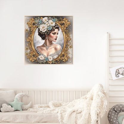 Diamond Painting - Partial Special Shaped - noble lady (30*30CM)