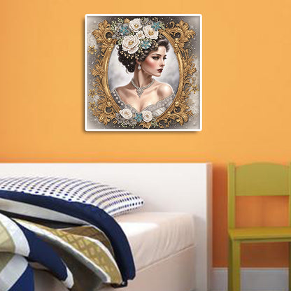 Diamond Painting - Partial Special Shaped - noble lady (30*30CM)