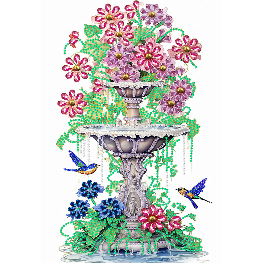 Diamond Painting - Partial Special Shaped - Butterfly fountain (30*40CM)