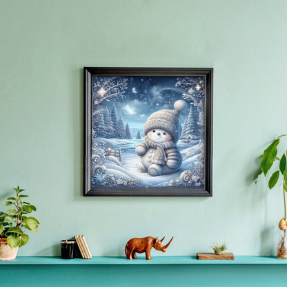 Diamond Painting - Full Round - Snow doll on the snow (30*30CM)
