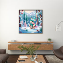 Load image into Gallery viewer, Diamond Painting - Full Round - Little bear in the snow in the forest (30*30CM)
