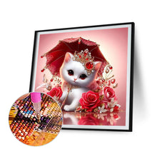 Load image into Gallery viewer, Diamond Painting - Full Round - Royal white cat with roses (30*30CM)
