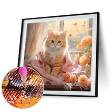 Load image into Gallery viewer, Diamond Painting - Full Round - cat by window (30*30CM)
