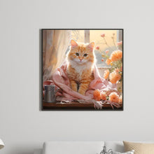 Load image into Gallery viewer, Diamond Painting - Full Round - cat by window (30*30CM)

