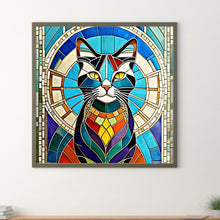 Load image into Gallery viewer, Diamond Painting - Full Round - mural style cat (30*30CM)

