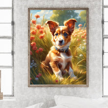 Load image into Gallery viewer, Diamond Painting - Full Round - puppy in grass (30*40CM)
