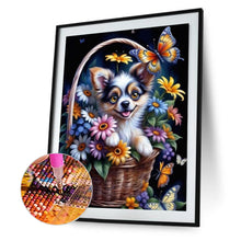 Load image into Gallery viewer, Diamond Painting - Full Round - dog in basket (30*40CM)

