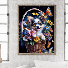 Load image into Gallery viewer, Diamond Painting - Full Round - dog in basket (30*40CM)
