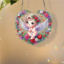 Load image into Gallery viewer, Single Sided Wreath Angel Rhinestone Diamond Art Window Pendants for Wall Decor
