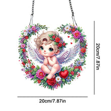 Load image into Gallery viewer, Single Sided Wreath Angel Rhinestone Diamond Art Window Pendants for Wall Decor
