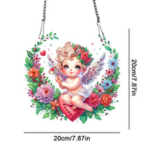 Load image into Gallery viewer, Single Sided Wreath Angel Rhinestone Diamond Art Window Pendants for Wall Decor
