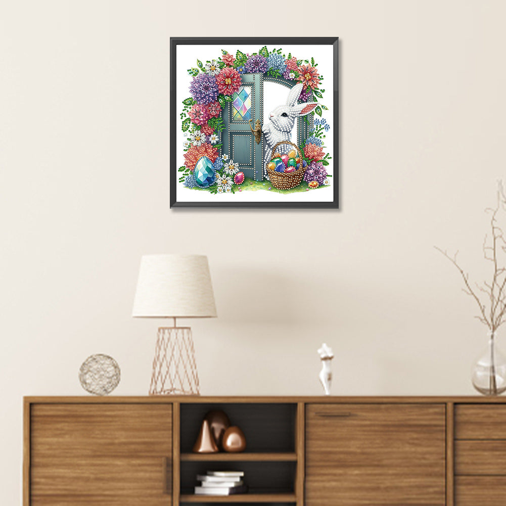 Diamond Painting - Partial Special Shaped - garden rabbit (30*30CM)