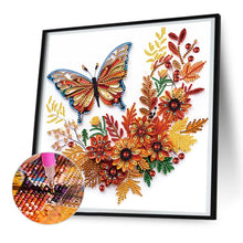 Load image into Gallery viewer, Diamond Painting - Partial Special Shaped - Flowers and butterflies paper painting (30*30CM)
