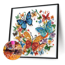 Load image into Gallery viewer, Diamond Painting - Partial Special Shaped - Flowers and butterflies paper painting (30*30CM)
