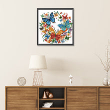 Load image into Gallery viewer, Diamond Painting - Partial Special Shaped - Flowers and butterflies paper painting (30*30CM)
