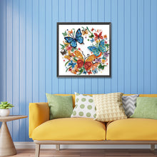 Load image into Gallery viewer, Diamond Painting - Partial Special Shaped - Flowers and butterflies paper painting (30*30CM)
