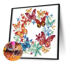 Load image into Gallery viewer, Diamond Painting - Partial Special Shaped - Flowers and butterflies paper painting (30*30CM)
